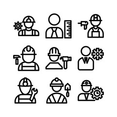 worker icon or logo isolated sign symbol vector illustration - high quality black style vector icons

