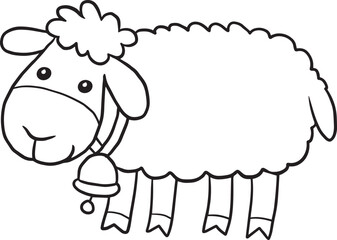 sheep cartoon doodle kawaii anime coloring page cute illustration drawing clip art character chibi manga comic