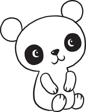 panda cartoon doodle kawaii anime coloring page cute illustration drawing clip art character chibi manga comic