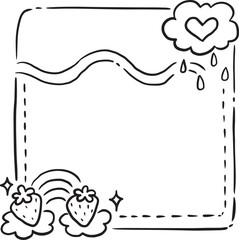 frame cartoon doodle kawaii anime coloring page cute illustration clipart character manga