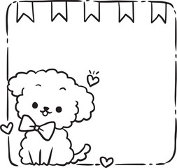 Obraz premium frame cartoon doodle kawaii anime coloring page cute illustration clipart character manga