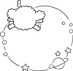 Fototapeta premium frame cartoon doodle kawaii anime coloring page cute illustration clipart character manga