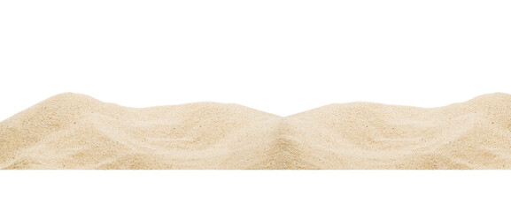 Panoramic pile sand dune isolated on white - obrazy, fototapety, plakaty