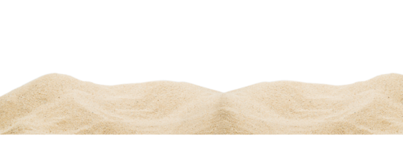 Panoramic pile sand dune isolated on white