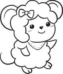Fototapeta premium rat cartoon doodle kawaii anime coloring page cute illustration drawing clip art character chibi manga comic