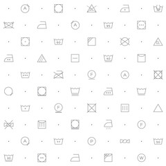 Seamless pattern with laundry icon on white background. Included the icons as washing, ironing, dry, cleaning, housework, care, fabric, housekeeping, bleach and design elements And Other Elements.