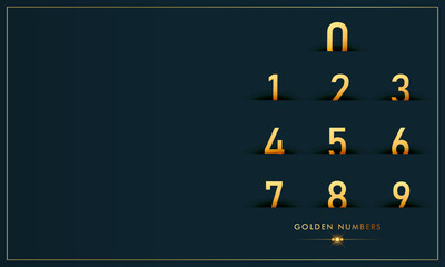 golden number set with a creative and modern style