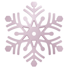 Obraz premium 3D Rendering Metallic Pink Snowflake. PNG Transparent Background.