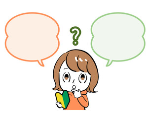 女性　疑問　質問　初心者　吹き出し