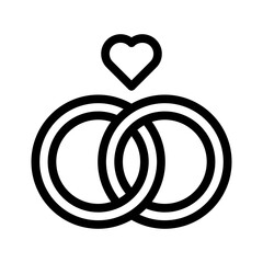 wedding rings line icon illustration vector graphic