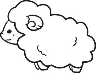 Obraz premium sheep cartoon doodle kawaii anime coloring page cute illustration drawing clip art character chibi manga comic