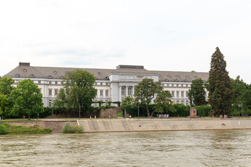 Fototapeta na wymiar Main facade of Electoral Palace (Kurfürstliches Schloss) at river Rhine in Koblenz, Germany