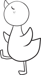 Obraz premium duck cartoon doodle kawaii anime coloring page cute illustration clipart character manga