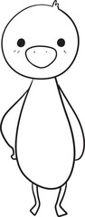 Obraz premium duck cartoon doodle kawaii anime coloring page cute illustration clipart character manga