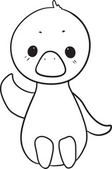 duck cartoon doodle kawaii anime coloring page cute illustration clipart character manga