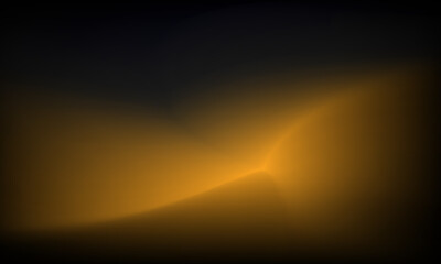 Abstract light on a blurred black to orange background. Trendy modern illustration wallpaper