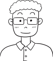 Obraz premium men cartoon doodle kawaii anime coloring page cute illustration drawing clip art character chibi manga comic