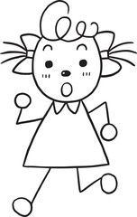 Running girl logo cartoon doodle kawaii anime coloring page cute illustration drawing clipart character chibi manga comics