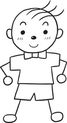 Boy cartoon doodle kawaii anime coloring page cute illustration drawing clipart character chibi manga comics