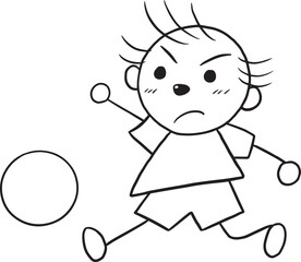 Obraz premium football boy cartoon doodle kawaii anime coloring page cute illustration drawing clipart character chibi manga comics