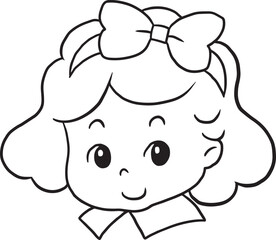 Girl Profile avatar cartoon doodle kawaii anime coloring page cute illustration drawing clipart character chibi manga comics