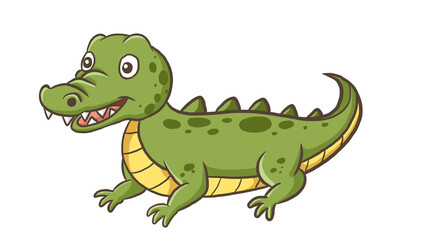 cartoon crocodile doodle kawaii anime coloring page cute illustration drawing clipart character chibi manga comics