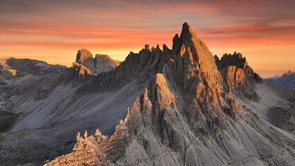 Beautiful landscape of mountains during sunset