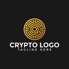 letter Q crypto logo design, crypto business logo design
