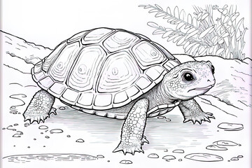 worksheets for coloring turtles for kids. Generative AI