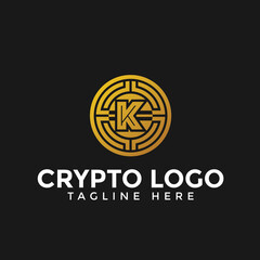Letter K crypto business logo template