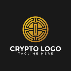 Letter I crypto business logo template