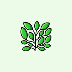 Leaf Ornament Frame Design Logo