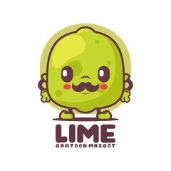 lime cartoon mascot. fruits vector illustration