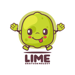 lime cartoon mascot. fruits vector illustration
