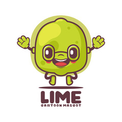 lime cartoon mascot. fruits vector illustration