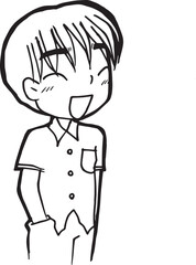 boy student friend cartoon doodle kawaii anime coloring page cute illustration drawing clip art character chibi manga comics