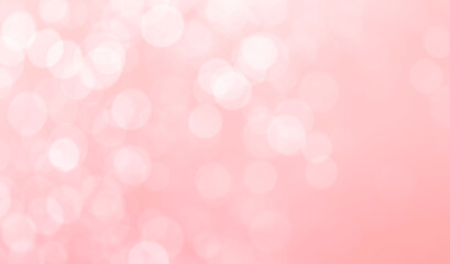 Beautiful White Bokeh De-focused A Pink Abstract Background. Celebration Festive, Romantic Love ValentinesTheme. Circles Blurred Pink Backdrop.