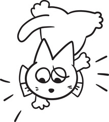 Fototapeta premium cat cartoon doodle kawaii anime coloring page cute illustration clipart character chibi manga comic drawing line art free download png image