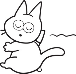 Fototapeta premium cat cartoon doodle kawaii anime coloring page cute illustration clipart character chibi manga comic drawing line art free download png image