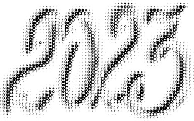 Vector aerated careless digital inscription 2023. Fizzy and sparkling numbers from peas, balls, globules, bubbles.