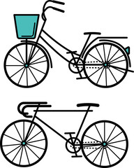 自転車のイラスト素材セット
