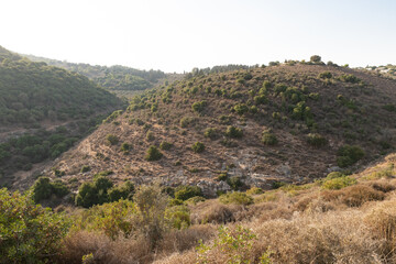 Fototapeta premium Panoramic view from the top of the hill in Tel Yodfat National park, in northern Israel