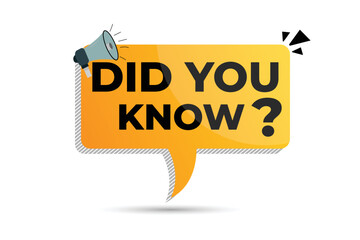 Did you know label with megaphone element design vector
