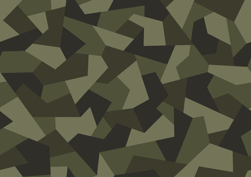 Geometric camouflage texture seamless pattern. Abstract modern military polygonal ornament for fabric and fashion print. Vector background.