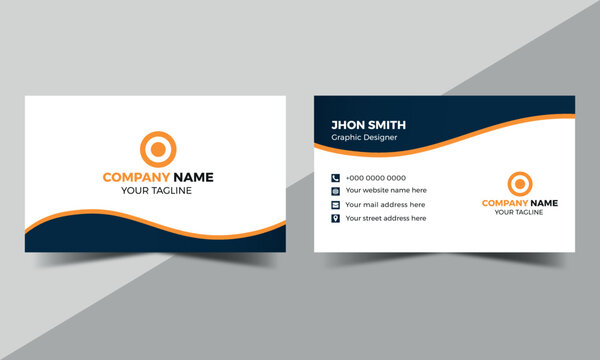 Simple Business Card Layout simple business card design Business card design template Clean professional business card template Yellow modern creative business card