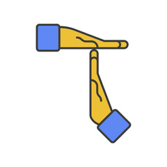 Time out hand sign. Vector flat illustration