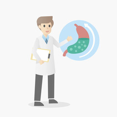 Acid Reflux Chronic,GERD, Symptoms,Gastroesophageal, reflux ,disease, Treatment , Causes,doctor carefully examined,Vector illustration.