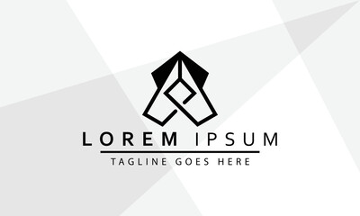 Black Letter A Logo. A Letter Design Vector with Black Colors and White And Gery Background.