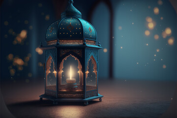 Festive greeting card for Muslim holy month Ramadan Kareem.