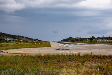 Airport on Skiathos island, Greece